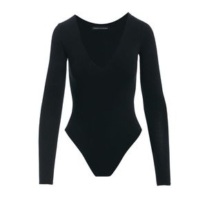 NAKED WARDROBE Deep V-Neck Bodysuit